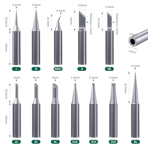 HANGLIFE T18 Soldering Iron Tips for Hakko FX-888D FX-888 FX8801 FX-600, and More Soldering Stations/Irons - Replacement Solder Tips for Welding Equipment & Accessories (12 pcs) - Image 3