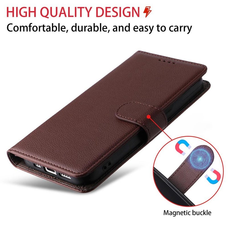 For Realme C63 4G / C61 / Note 60 Litchi Texture RFID Blocking 3-Card Wallet Leather Phone Case(Brown) - Image 4