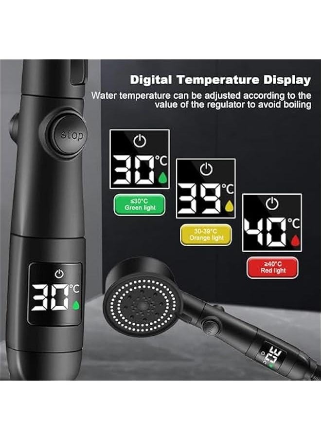 HOOKOR Handheld Shower Head,5 Modes High Pressure Handheld Shower Head,With 2 M Hose and Punch free base,Angle adjustable base  - Image 2