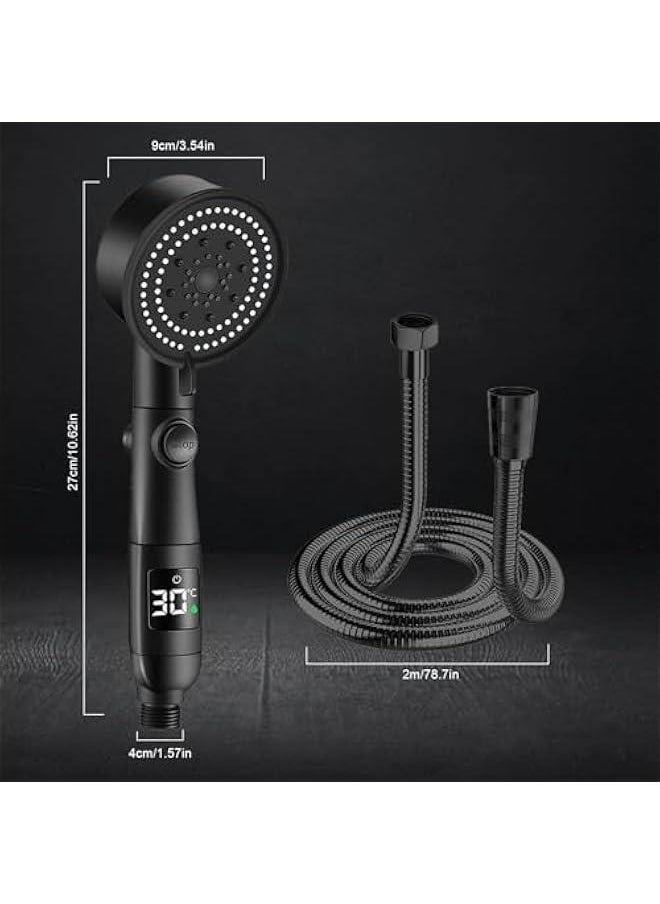 HOOKOR Handheld Shower Head,5 Modes High Pressure Handheld Shower Head,With 2 M Hose and Punch free base,Angle adjustable base  - Image 3