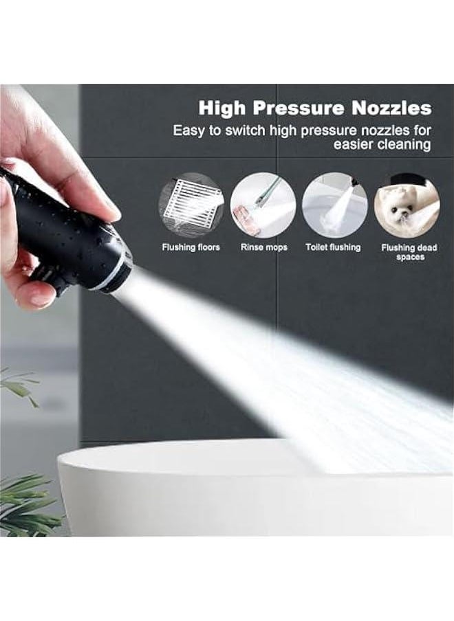 HOOKOR Handheld Shower Head,5 Modes High Pressure Handheld Shower Head,With 2 M Hose and Punch free base,Angle adjustable base  - Image 4