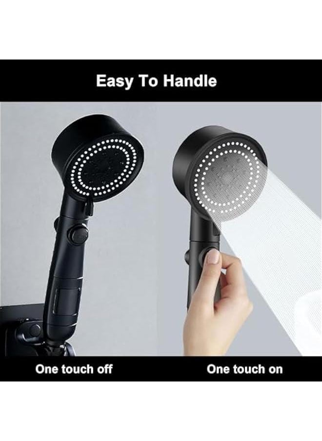 HOOKOR Handheld Shower Head,5 Modes High Pressure Handheld Shower Head,With 2 M Hose and Punch free base,Angle adjustable base  - Image 5