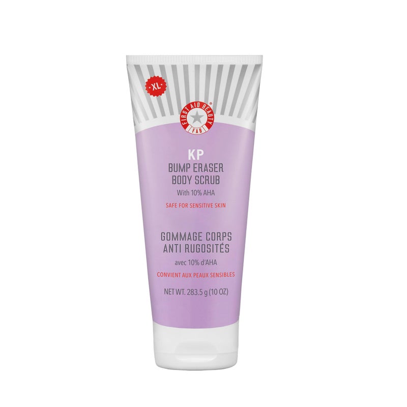 First Aid Beauty - KP Bump Eraser Body Scrub with 10% AHA, Keratosis Pilaris Skin Exfoliater with Glycolic and Lactic acids, Helps Reduce Chicken Skin Bumps, Safe for Sensitive Skin, 10 oz - Image 1