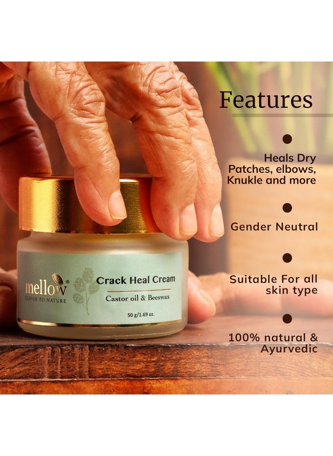 MELLOW Herbal Crack Heal Cream With Beeswax, Til & Arandi Oil To Repair Rough & Cracked Heels, Ayurvedic Foot Healing Cream, Gmo, Paraben & Silicone Free, Ayush Certified [50 Gm]  - Image 4