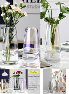 Qiccijoo Qiccijoo Glass Vase Aurora Phantom Clear Glass Vase Flower Glass Vase for Decor Home Handmade Modern Large Flower Vases for Centerpieces,Wedding,Office,Living Room（Grey）  - Image 3