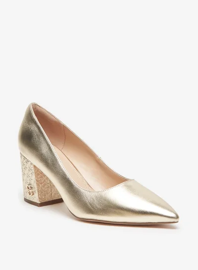 سيليست Women's Textured Slip-On Shoes with Block Heels