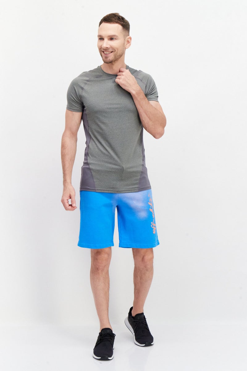 OFF-WHITE Men Drawstring Tie Dye Basic Shorts, Blue - Image 3