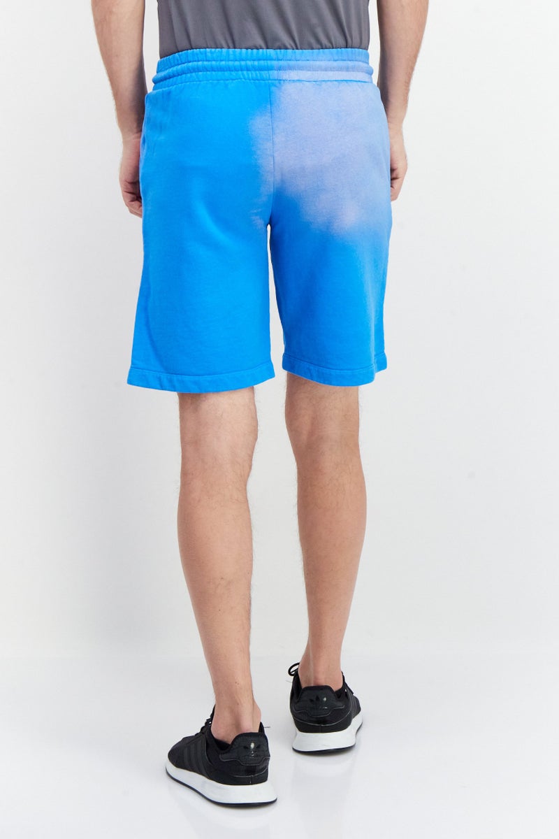 OFF-WHITE Men Drawstring Tie Dye Basic Shorts, Blue - Image 4