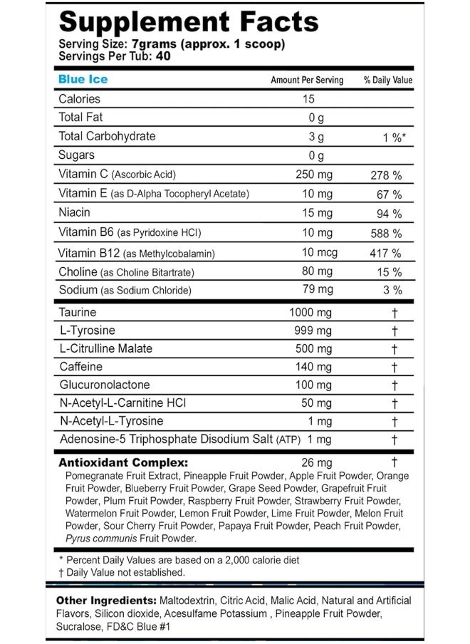 Gamma Labs G Fuel Blue Ice Tub (40 Servings) Elite Energy And Endurance Formula  - Image 2