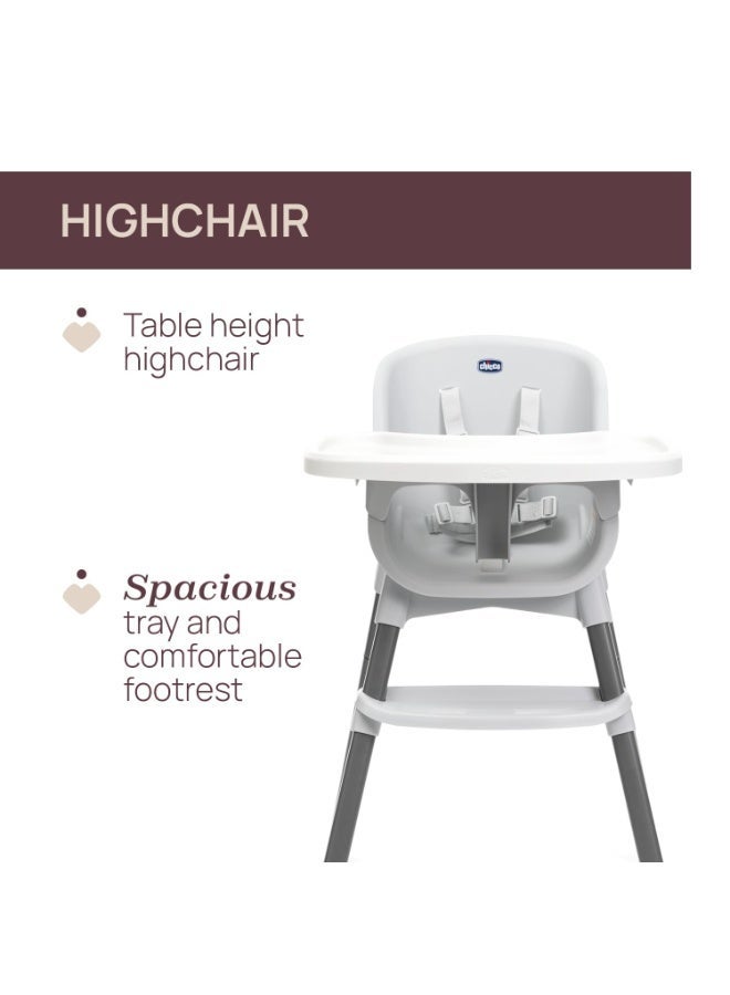 Chicco Zest Highchair (Moon Grey) |4-in-1 Multi-Use highchair | 6 Months up to 27 kg (7 Years) | Ultra-Lightweight 4.5 kg - Image 2