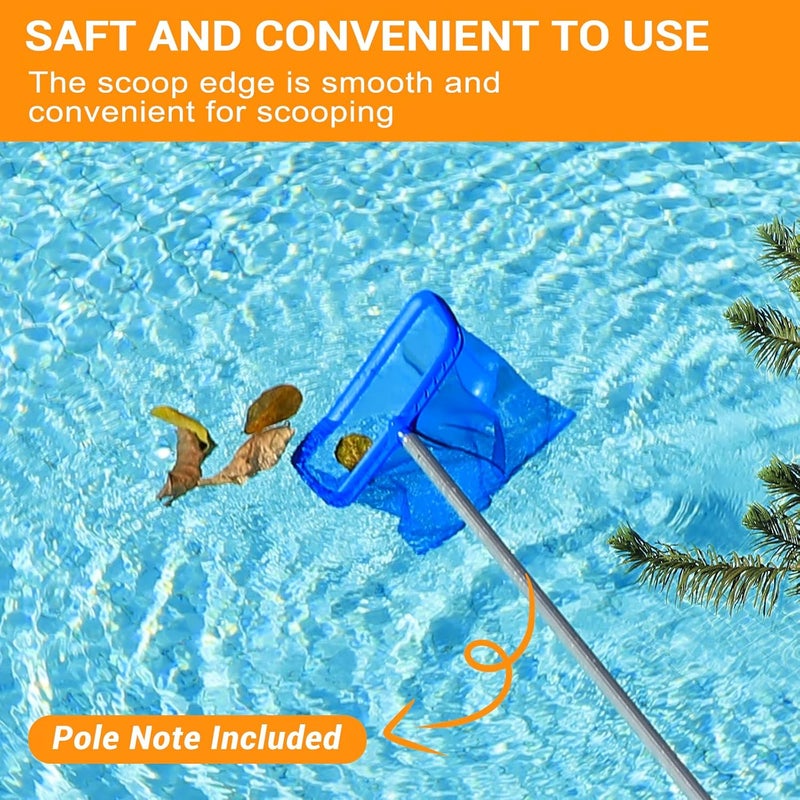 Loiyadn Pool Skimmer - Pool Skimmer Net Without Pole, Swimming Pool Reinforced Frame Deep Pool Net, Larger Capacity Pool Nets for Cleaning, Durable Deep Rake Net Easy Scoop Edge,Debris Pickup Removal - Image 5