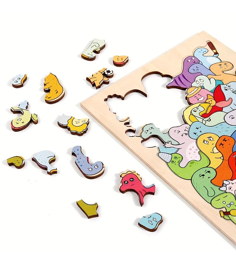 Dinosaur Traffic 40pcs Puzzle Colorful Wooden Toys Childrens Puzzle Develop Intelligence Improve Hands On Ability Festivals Birthday Gifts For Kids Over Three Years Old - Image 5