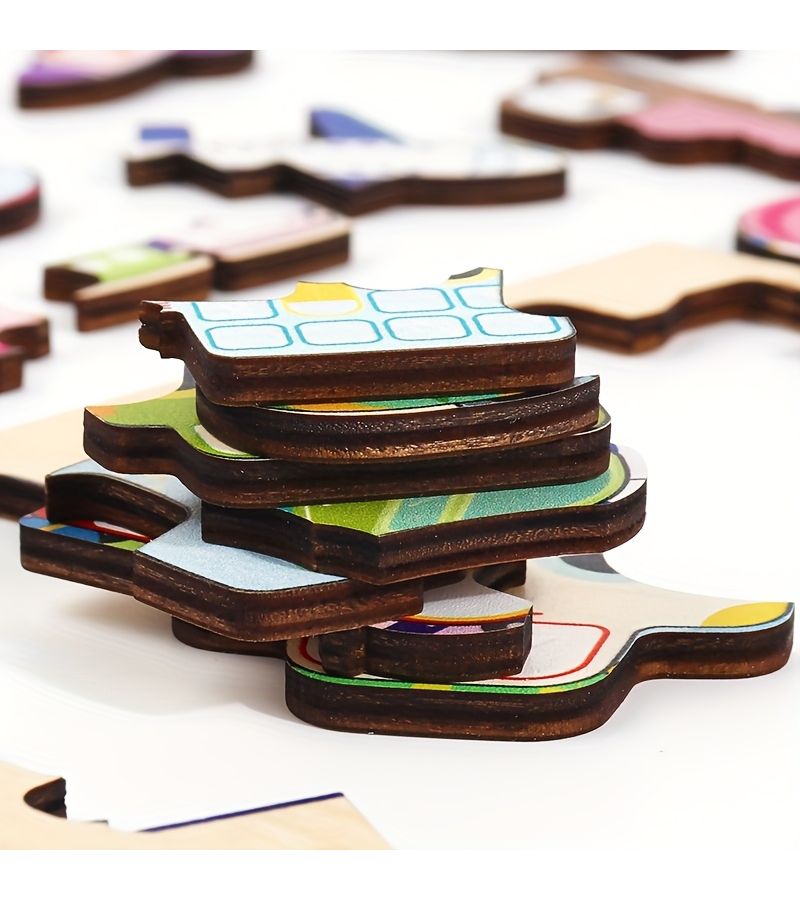 Dinosaur Traffic 40pcs Puzzle Colorful Wooden Toys Childrens Puzzle Develop Intelligence Improve Hands On Ability Festivals Birthday Gifts For Kids Over Three Years Old - Image 4