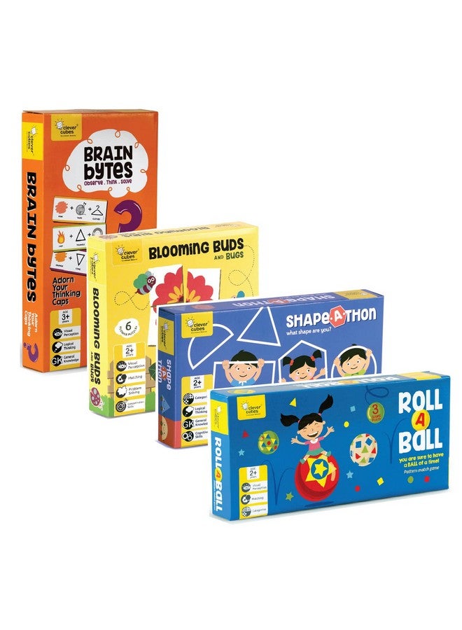 CLEVER CUBES EDUPACK: Ultimate Learning: Pack of 4 Games: Games for Kids: Birthday Return Gift: Activity Games - Image 1