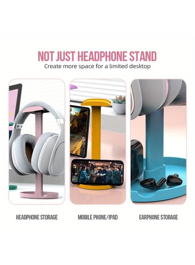 Pink Headphone Stand With Detachable Phone Bracket Multifunctional Headset Display Holder Durable Portable - Image 5
