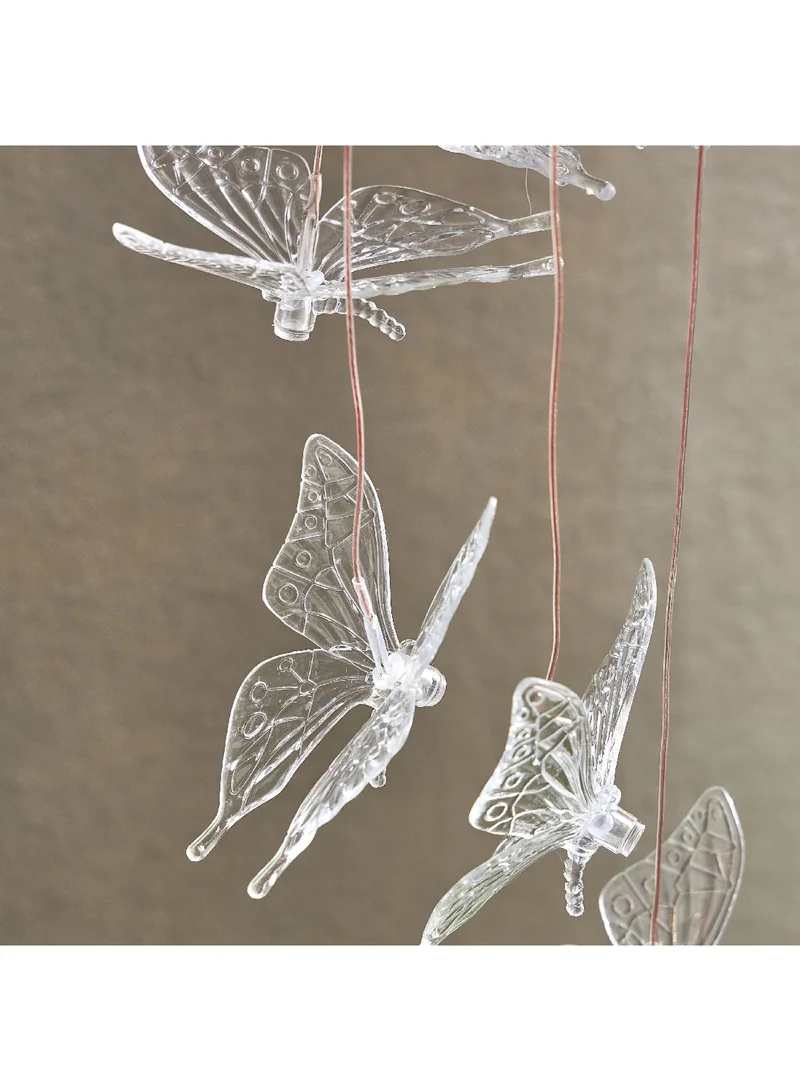 Home Box Lyn Solar LED Butterfly Chimes with Rechargeable Battery 80 cm