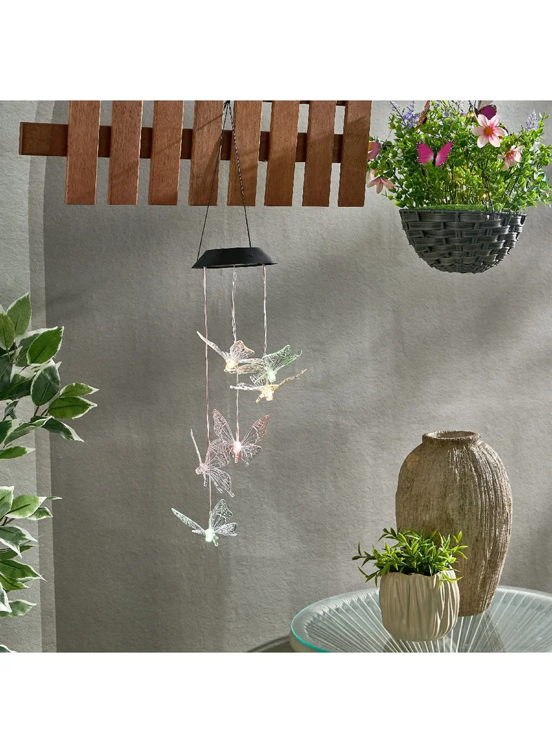 Home Box Lyn Solar LED Butterfly Chimes with Rechargeable Battery 80 cm