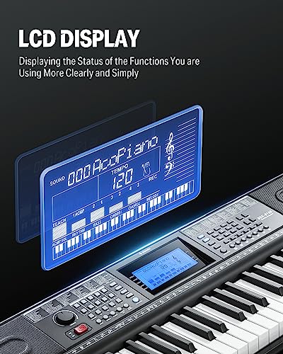 Donner 61 Key Keyboard Piano, Electric Piano Keyboard Kit with 249 Voices, 249 Rhythms - Includes Piano Stand, Stool, Microphone, Gift for Beginners, Black (DEK-610S) - Image 3