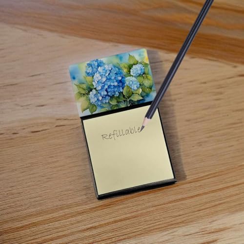 Caroline's Treasures Hydrangeas in Watercolor Sticky Note Holder Refillable Dispenser Self-Sticky Note Pads, Memo Pads Blank Desk Accessories - Image 2