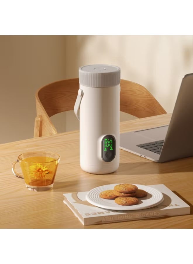 REBENUO Smart Electric Kettle - Adjustable from 45 to 100°C, 350ml Capacity, Rechargeable Water Kettle, 27000mAh Battery, Fast Boiling, 4-in-1 Heating and 12 Hours Insulation, Stainless Steel, Portable for Camping and Office. - Image 4