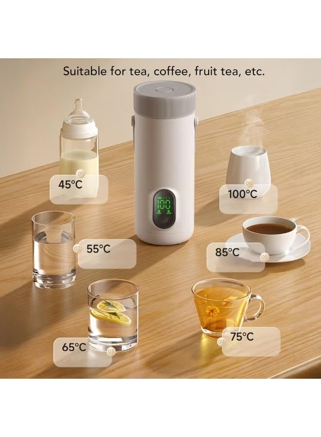 REBENUO Smart Electric Kettle - Adjustable from 45 to 100°C, 350ml Capacity, Rechargeable Water Kettle, 27000mAh Battery, Fast Boiling, 4-in-1 Heating and 12 Hours Insulation, Stainless Steel, Portable for Camping and Office. - Image 5