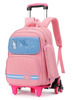 Girls Rolling Backpacks Large Capacity School Bag with wheels Durable Students Wheeled Backpack Kids Travel Trolley BookBag School Luggage Bag for Boys Girls