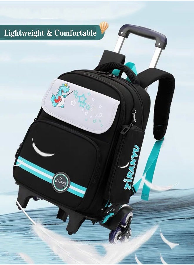GoldenLike - Girls Rolling Backpacks Large Capacity School Bag with wheels Durable Students Wheeled Backpack Kids Travel Trolley BookBag School Luggage Bag for Boys Girls - Image 1