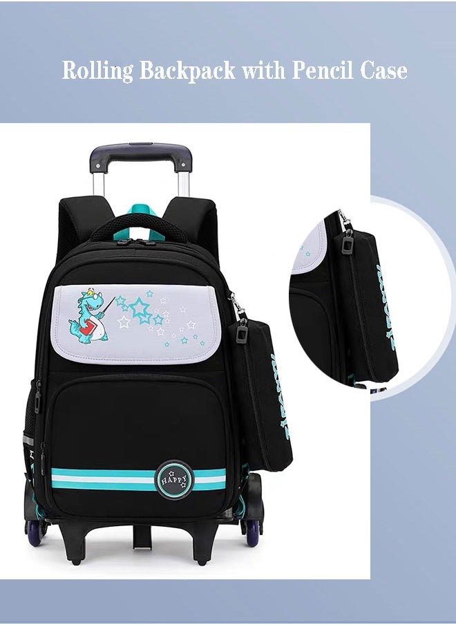 GoldenLike - Girls Rolling Backpacks Large Capacity School Bag with wheels Durable Students Wheeled Backpack Kids Travel Trolley BookBag School Luggage Bag for Boys Girls - Image 1