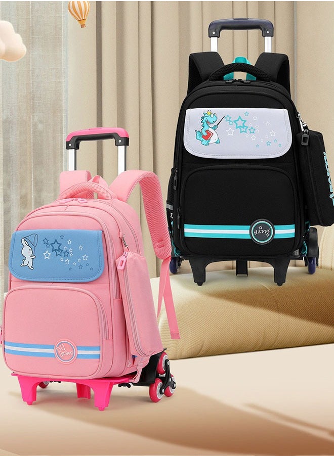 GoldenLike - Girls Rolling Backpacks Large Capacity School Bag with wheels Durable Students Wheeled Backpack Kids Travel Trolley BookBag School Luggage Bag for Boys Girls - Image 1