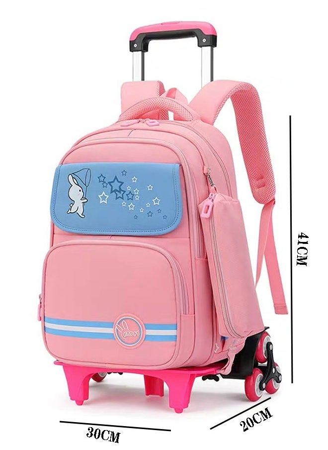 GoldenLike - Girls Rolling Backpacks Large Capacity School Bag with wheels Durable Students Wheeled Backpack Kids Travel Trolley BookBag School Luggage Bag for Boys Girls - Image 1