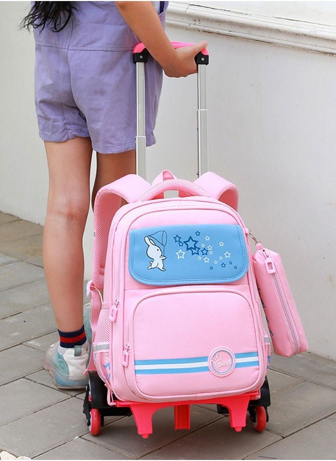 GoldenLike - Girls Rolling Backpacks Large Capacity School Bag with wheels Durable Students Wheeled Backpack Kids Travel Trolley BookBag School Luggage Bag for Boys Girls - Image 1