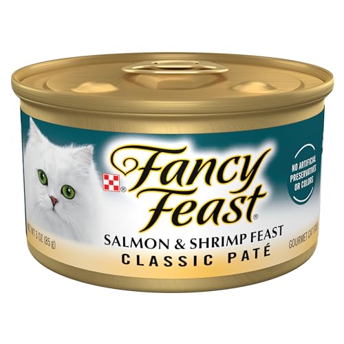 Fancy Feast Purina Fancy Feast Salmon and Shrimp Feast Classic Grain Free Wet Cat Food Pate - (Pack of 24) 3 oz. Cans - Image 1