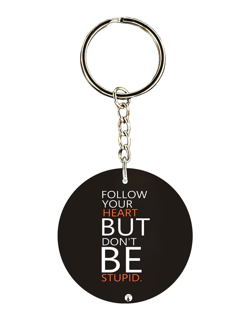 Double Side English Phrases Printed Keychain
