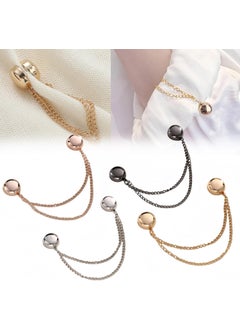 mriya MRIYA Magnetic Clothing Clips,Multi-Function Magnetic Clothing Clips, Magnetic Buttons Clips, Magnetic Pinless Brooch for Women Clothes Pins Decorate Shirt Accessories (Pack of 2) (Gold)  - Image 1