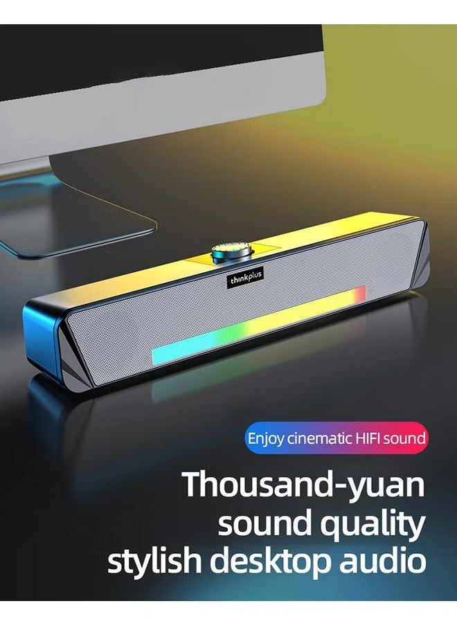 لينوفو - ثينك بلس TS33 TV SoundBar سلكي ولاسلكي بلوتوث ثنائي الاستخدام، مكبر صوت محيطي منزلي، مكبر صوت سينمائي للكمبيوتر الشخصي، TS33 أسود TS33-B أسود TS33-B أسود - Image 1