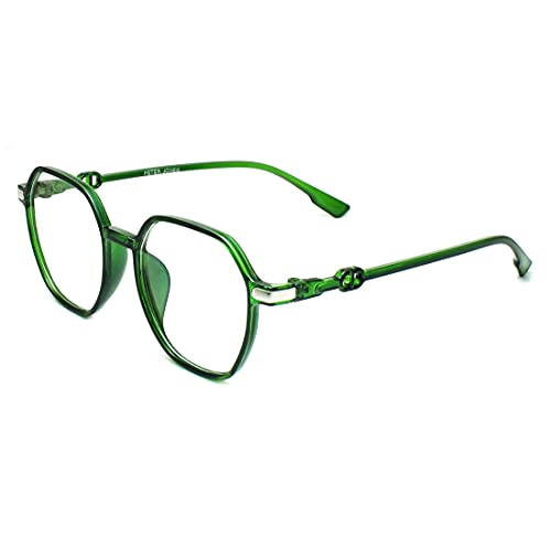 Peter Jones Square Computer Glasses for Women/Girls with Zero Power Blue Light Blocking Glare Lenses (SIZE MEDIUM) AG5197-GR - Image 2
