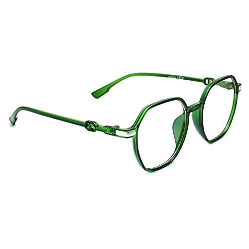 Peter Jones Square Computer Glasses for Women/Girls with Zero Power Blue Light Blocking Glare Lenses (SIZE MEDIUM) AG5197-GR - Image 3