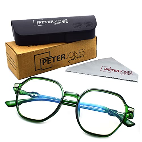 Peter Jones Square Computer Glasses for Women/Girls with Zero Power Blue Light Blocking Glare Lenses (SIZE MEDIUM) AG5197-GR - Image 5