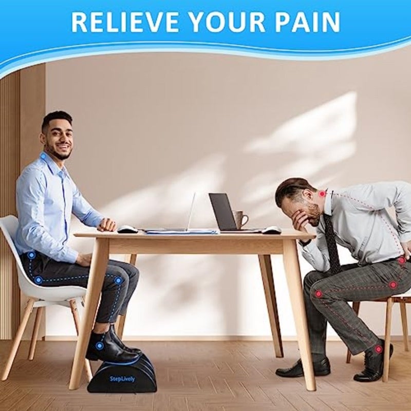 Feet Rest for Under Desk at Work, Comfortable Feet Stool with 2 Adjustable Heights, Footrest with Washable Cover, for Back and Hip Pain Relief, Suitable for Office, Home and Car - Image 5