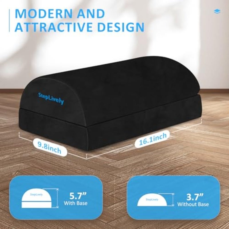 Feet Rest for Under Desk at Work, Comfortable Feet Stool with 2 Adjustable Heights, Footrest with Washable Cover, for Back and Hip Pain Relief, Suitable for Office, Home and Car - Image 4
