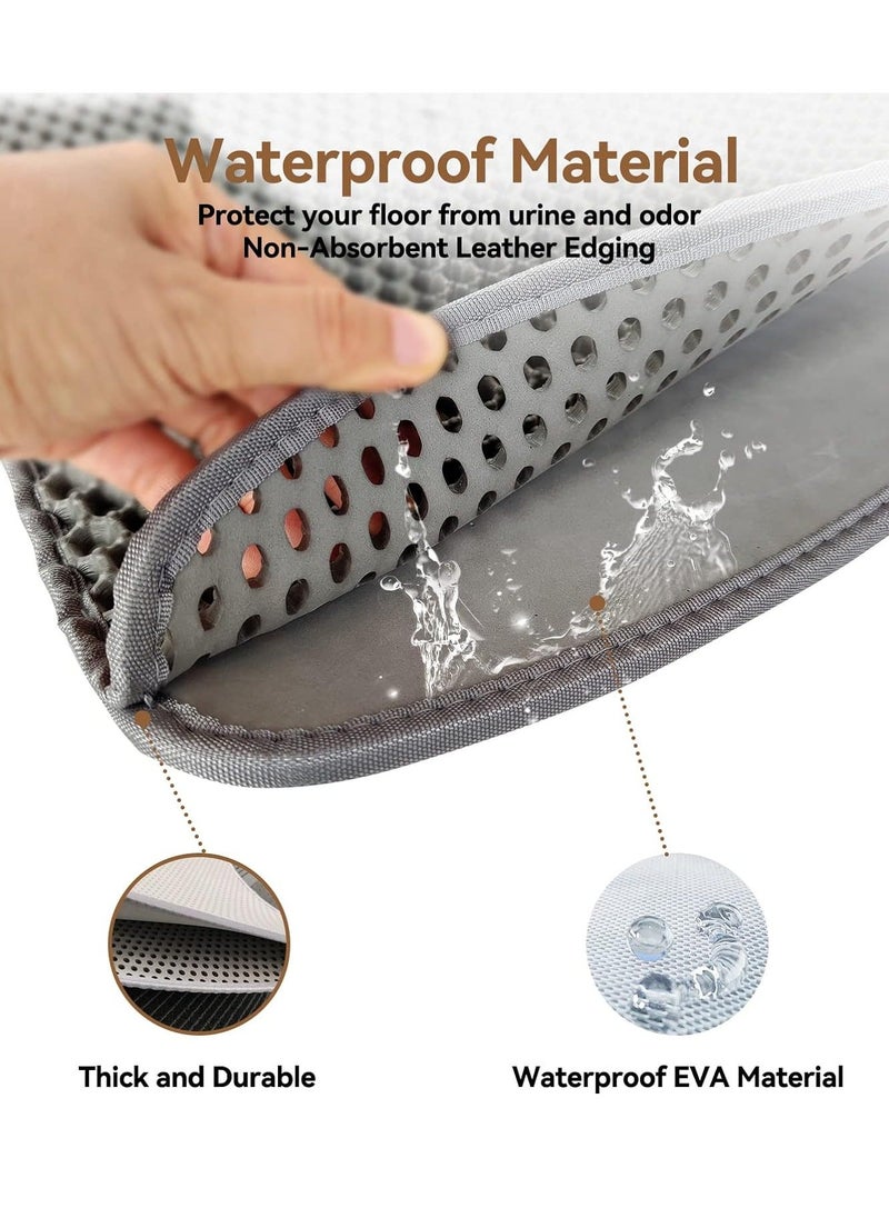 RATSAW - Cat Litter Mat Trapping Litter Box Honeycomb Double Layer Design Large Size Easy Clean Scatter Control Non-Slip Waterproof Kitty Litter Mats Fold 60 by 45 Centimeters - Image 1