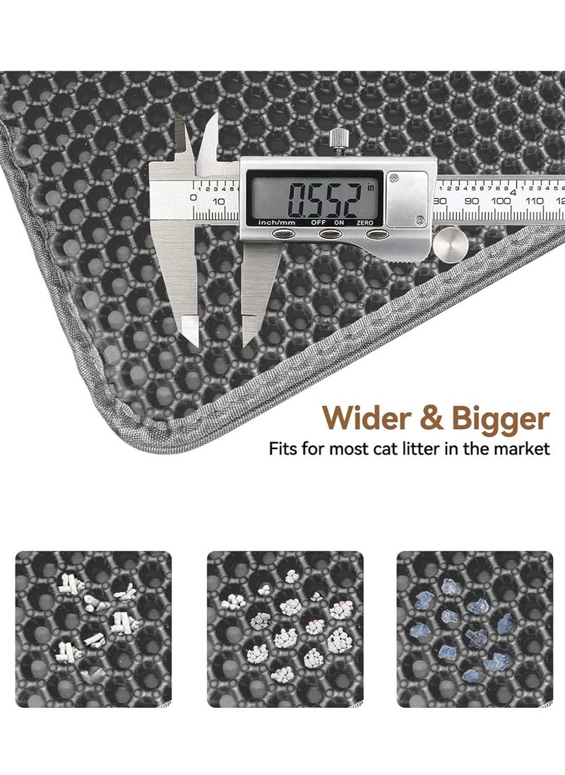 RATSAW - Cat Litter Mat Trapping Litter Box Honeycomb Double Layer Design Large Size Easy Clean Scatter Control Non-Slip Waterproof Kitty Litter Mats Fold 60 by 45 Centimeters - Image 1