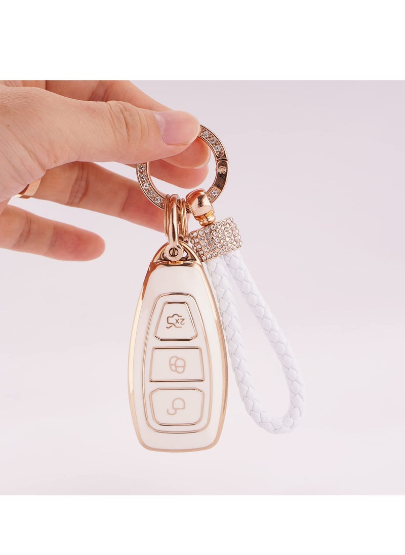 SYOSI - Car Key Cover For Ford 3 Button Fiesta Focus C-Max Galaxy B-Max Grand C-Max Kuga Mondeo S-Max Smart Car Remote Key Fob Case (Frd-3) - Image 1