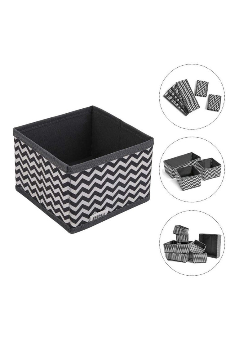 Foldable Cloth Storage Box, 6 Pcs Closet Dresser Drawer Organizer, Drawer Organizer Clothes, Sundries Storage Box, for Clothes, Socks, Scarves, Ties (Black)  - Image 4