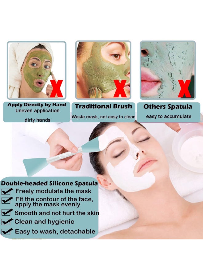 RamPula Mask Applicator Silicone Face Brush Face Mud CreamClay MaskDIYModeling Mask Brushes DIY Mud Mixing Spatula Doubleend Handheld Scoop Skin Care Make up Foundation Gel Cosmetic Tools - Image 4