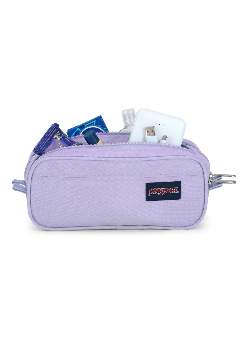 جان سبورت JanSport Large Accessory Pouch, Pastel Lilac, Zippered Organizer Pouch, Spacious Storage Case for Travel, School & Everyday Essentials