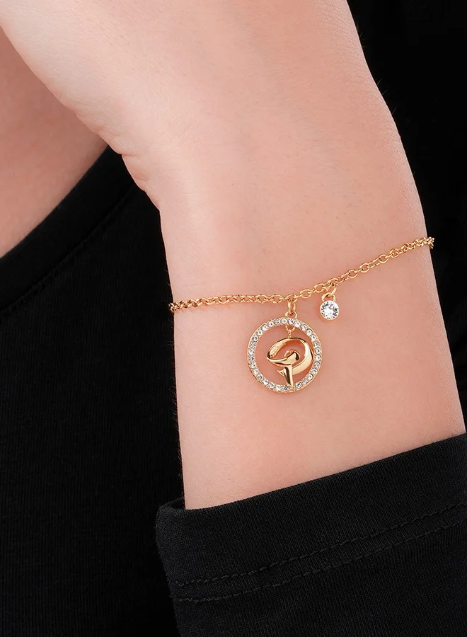 POLICE Volute Gold Plated Ladies Bracelet With Crystals 170+35MMPEJLB0004101