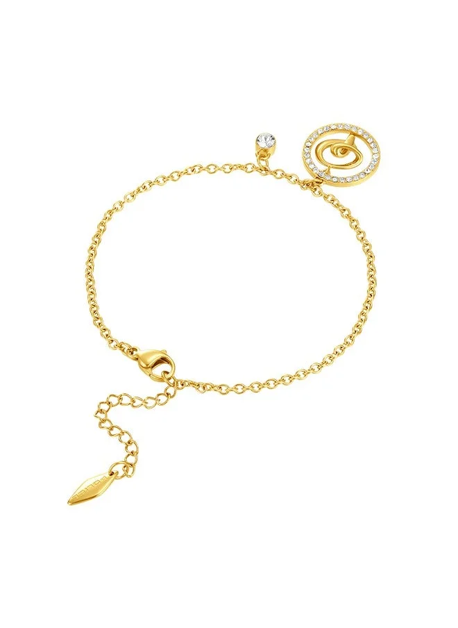POLICE Volute Gold Plated Ladies Bracelet With Crystals 170+35MMPEJLB0004101