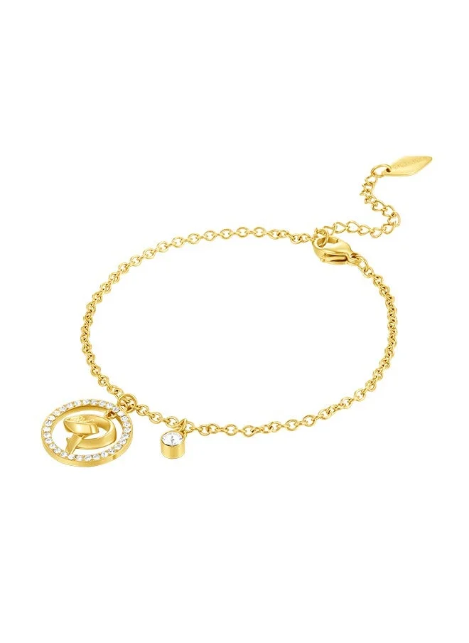 POLICE Volute Gold Plated Ladies Bracelet With Crystals 170+35MMPEJLB0004101