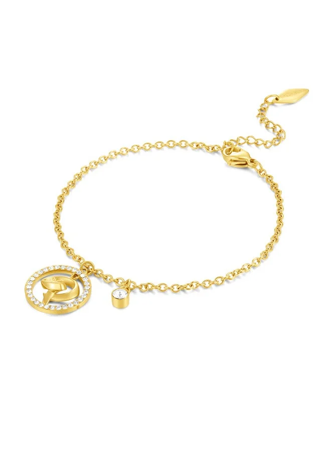 POLICE Volute Gold Plated Ladies Bracelet With Crystals 170+35MMPEJLB0004101